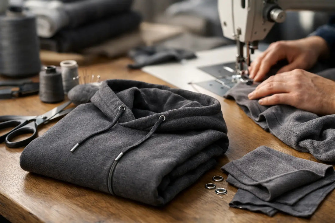 Détails de confection d’un hoodie premium